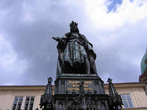 Charles IV Statue next to Prague Charles Bridge