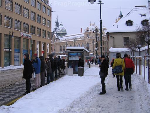 Tram Stop at Namesti Republiky in Prague