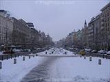 Wenceslas Square: Looking from St. Wenceslas Statue (Winter Picture) wenceslas-square-looking-statue-winter.jpg